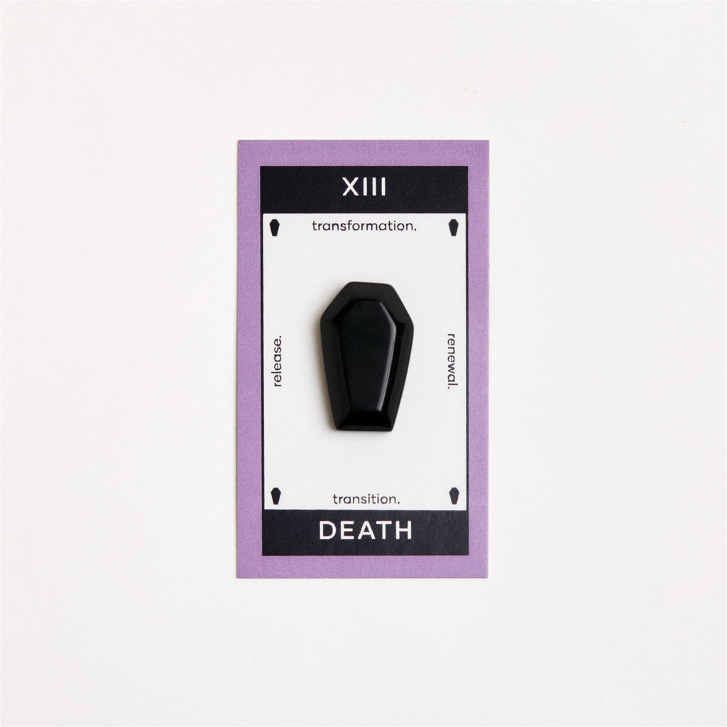 Obsidian coffin shaped crystal